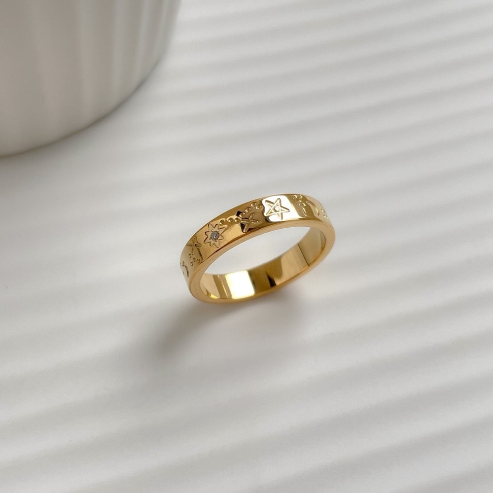 Celestial ring, Starry ring,  constellation ring,gold stacking ring, cz ring - Picture 5 of 6